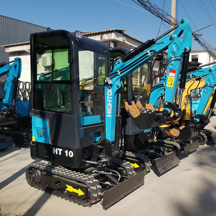 1000kg Blue excavator with closed cab